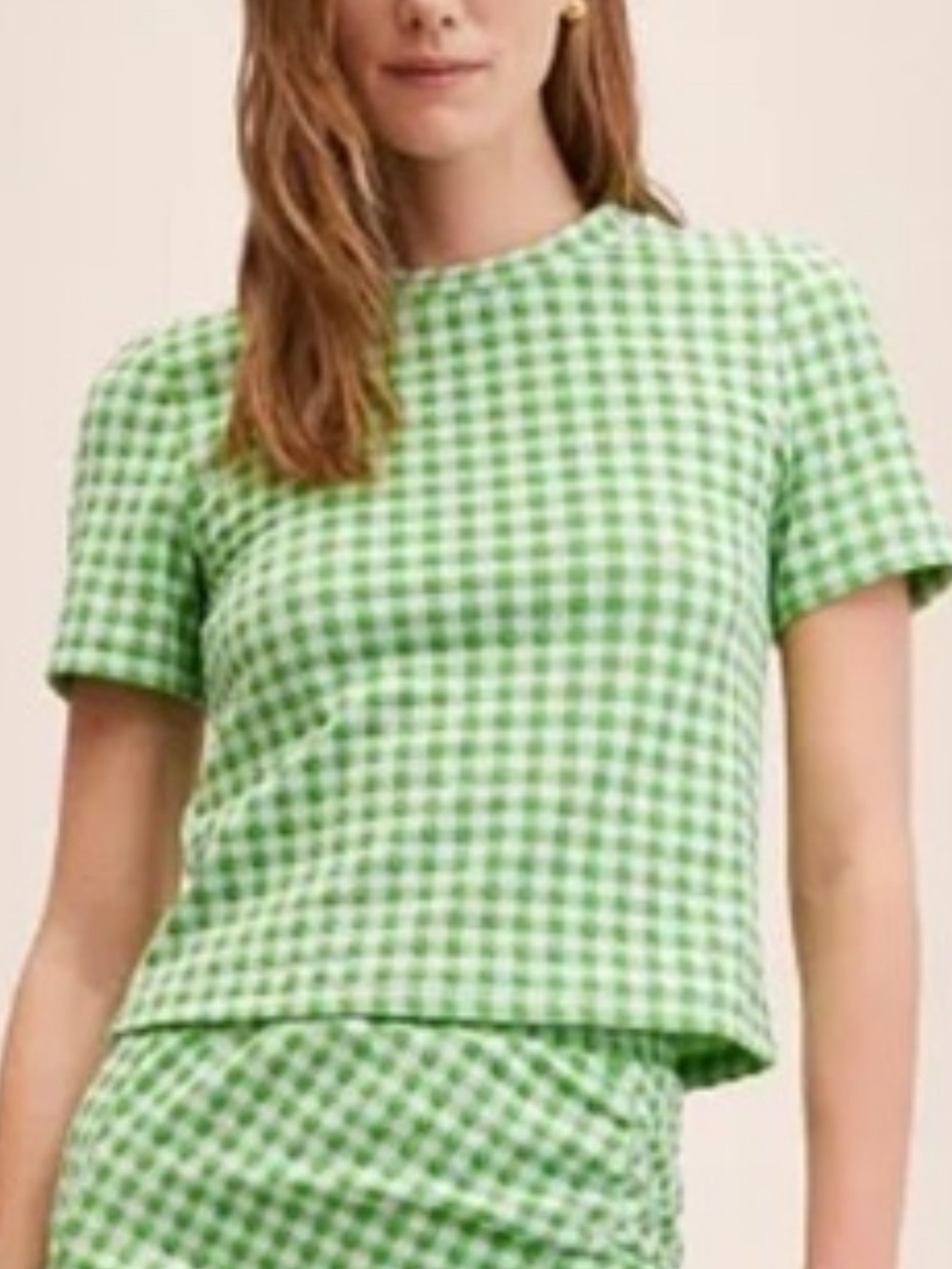 Green Gingham Tee